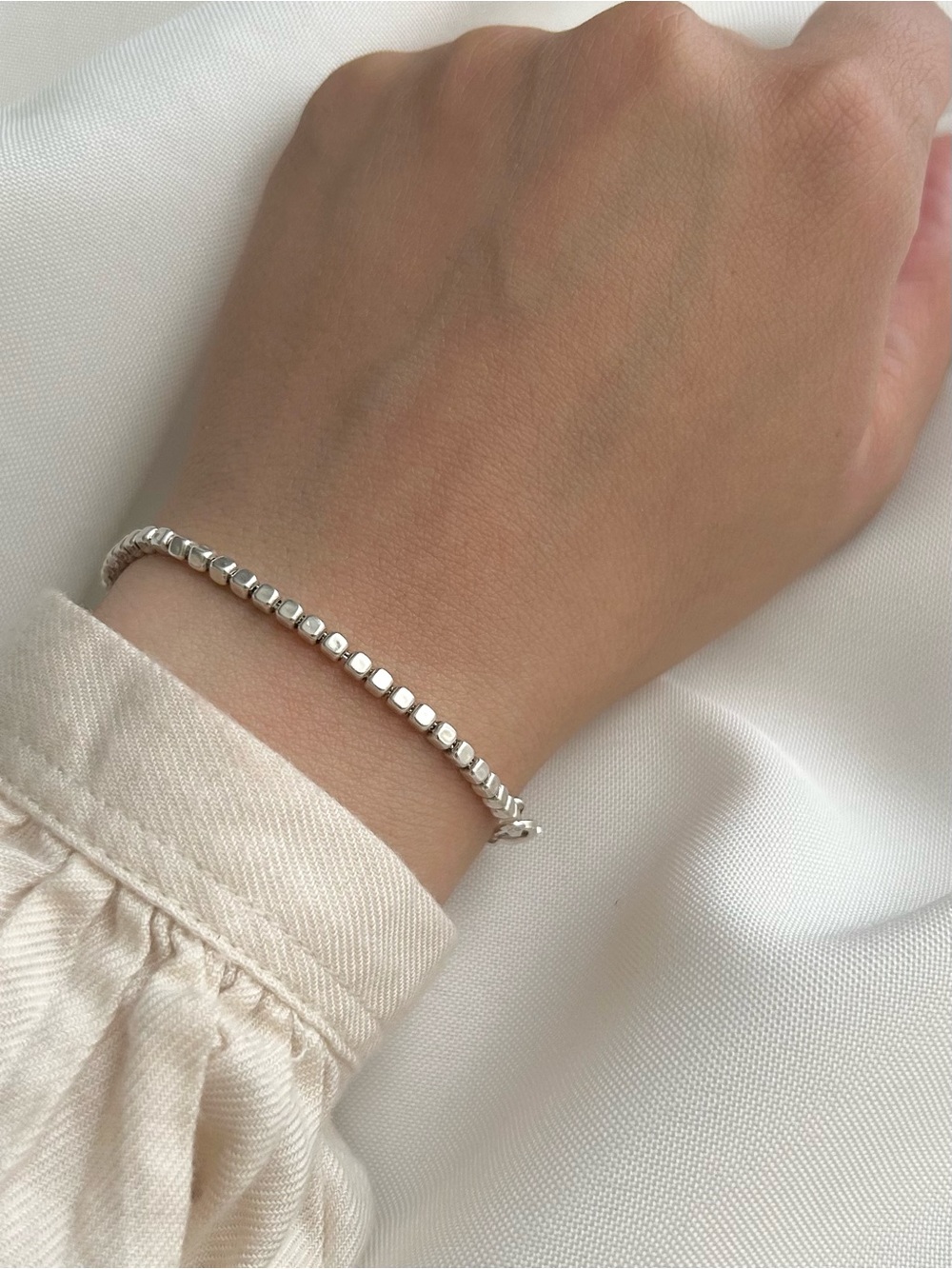 925 Sterling Silver Beaded Bracelet